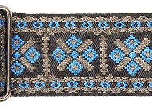 Gaucho GST-181-BU guitar strap, 2” jacquard weave, blue and grey