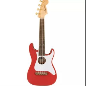 Fender FSR Fullerton Strat Uke Fiesta Red elektrisch-akoestische concert ukelele