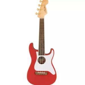 Fender FSR Fullerton Strat Uke Fiesta Red elektrisch-akoestische concert ukelele