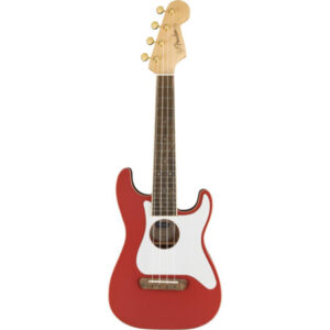 Fender FSR Fullerton Strat Uke Fiesta Red elektrisch-akoestische concert ukelele