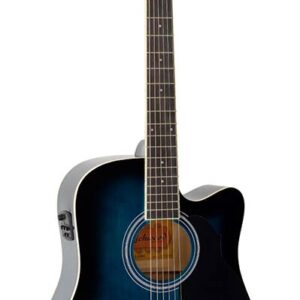 Richwood RD-12-CEBS acoustic guitar, dreadnought model, active EQ, die cast machine blue sunburst