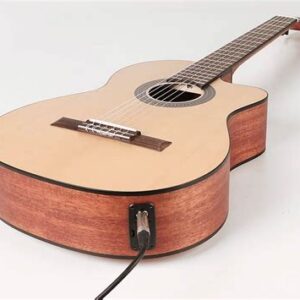 Salvador CS-244-CE classic guitar, spruce top, sapele b&s, Savarez strings, satin finish, with cutaway and EQ