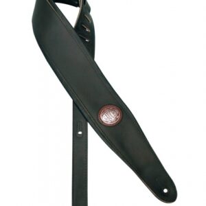 Gaucho GST-600-XB extra long guitar strap, length: 180 cm, black leather, black padded back