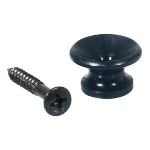 Boston EP-K-B strap buttons, metal, with screw, v-model, diameter 13mm, 2-pack, black