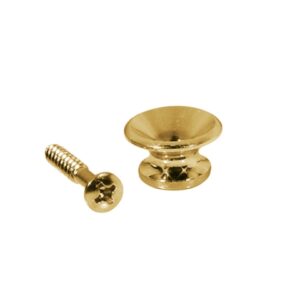 Boston EP-K-G strap buttons, metal, with screw, v-model, diameter 13mm, 2-pack, gold