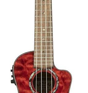 Lanikai Guitarlele LKUQM-RDCEG , Quilted Maple Series, Red, Cutaway, Preamp, Softcase