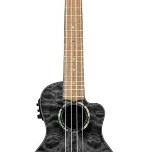 Lanikai Guitarlele LKUQMBKCEG , Quilted Maple Series, Black, Cutaway, Preamp, Softcase