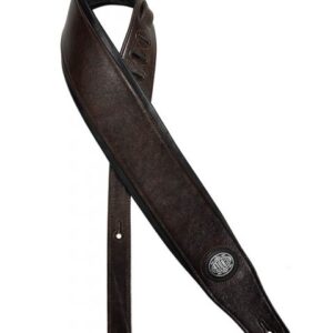 Gaucho GST-310-DBR guitar strap, dark brown, black padded back