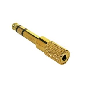 Boston AT-165-G adaptor, 3,5mm jack female stereo, 6,3mm jack male stereo, gold metal