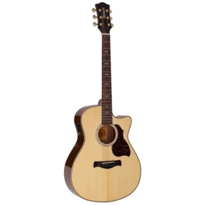 Richwood Artist Series RG-27-CE grand auditorium solid spruce top cutaway preamp flamed maple abalone nat gloss